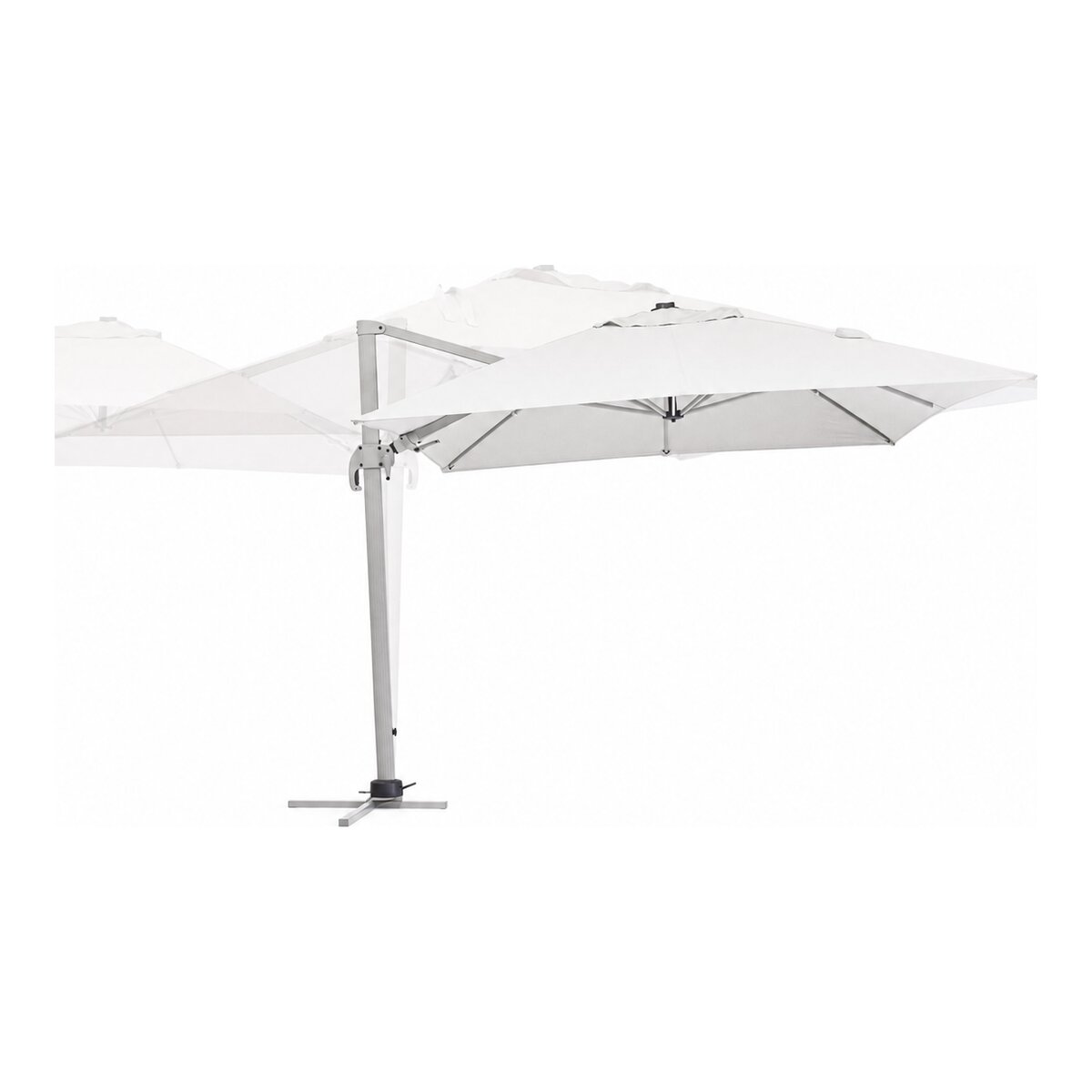 Ampelschirm Saragozza - Aluminium & Polyester-Stoff, Grau, 3x4 m