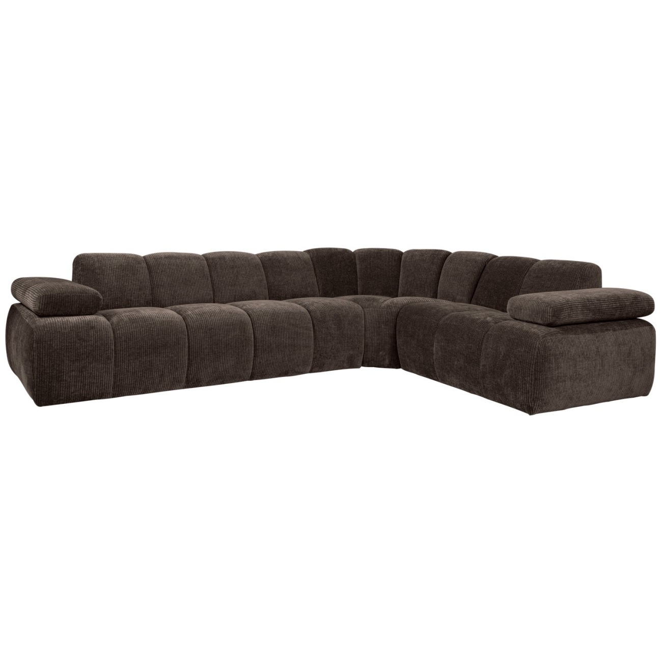 Ecksofa Mojo aus Flachcord Rechts, Braun Ecksofa Mojo aus Flachcord Rechts, Braun