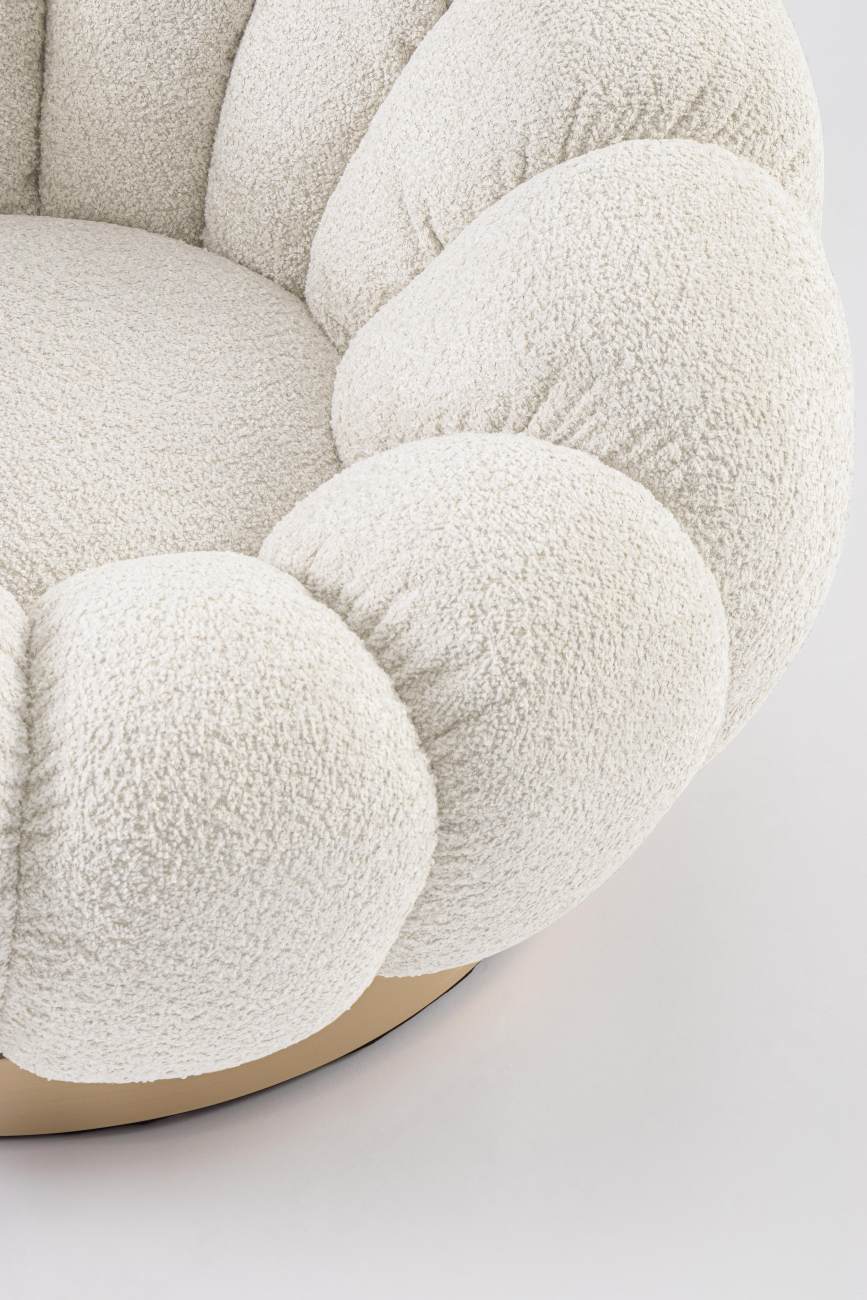 Drehsessel Florel aus Boucle-Stoff, Natur