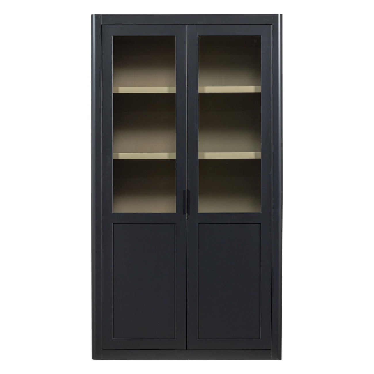 Vitrine Gunnar aus Kiefernholz, Schwarz