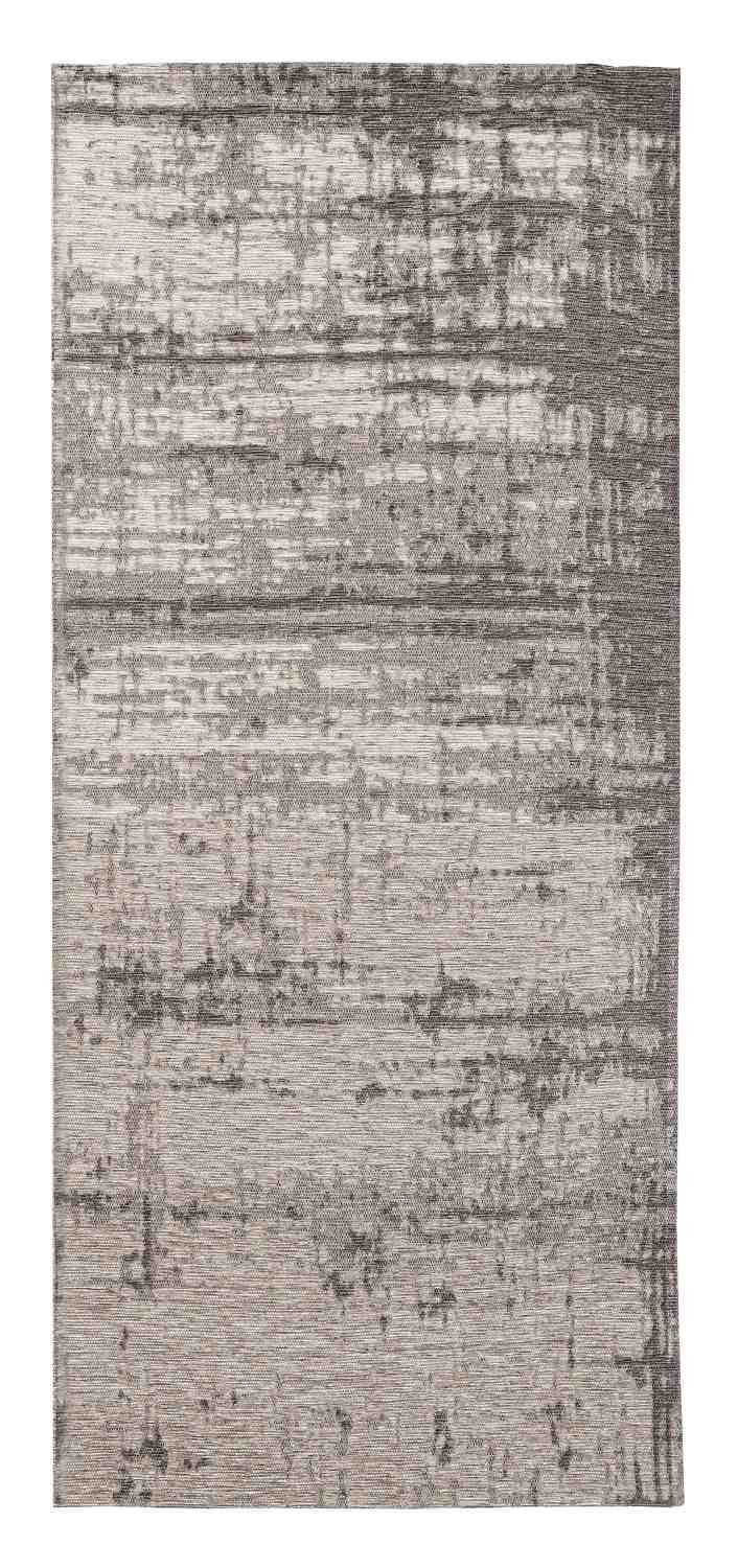 Der Teppich Yuno überzeugt mit seinem modernen Design. Gefertigt wurde die Vorderseite aus 50% Chenille, 30% Polyester und 20% Baumwolle, die Rückseite ist aus Latex. Der Teppich besitzt eine grauen Farbton und die Maße von 80x150 cm.