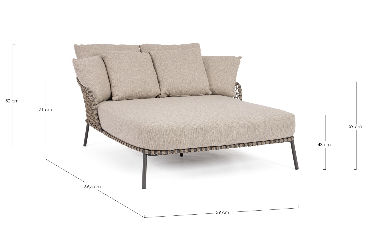 Gartendaybed Ivissa aus Metall, Anthrazit