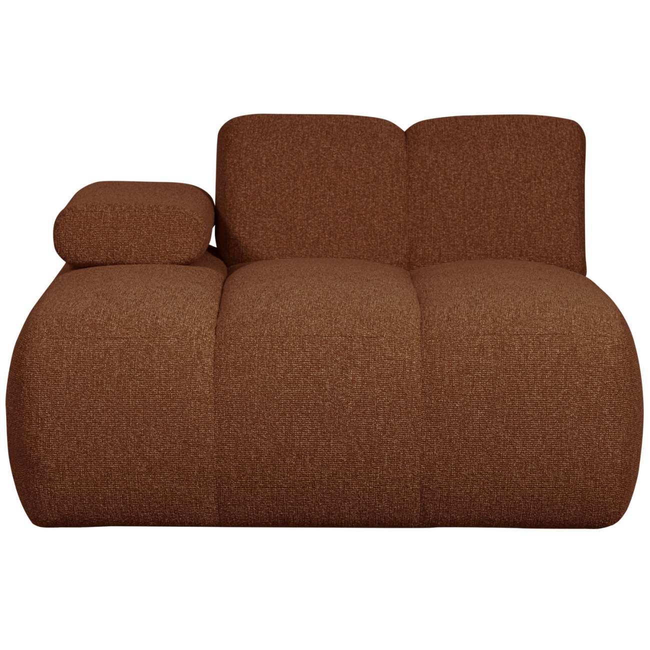 Modulsofa Mojo Boucle Chaiselongue-Links, Rostbraun
