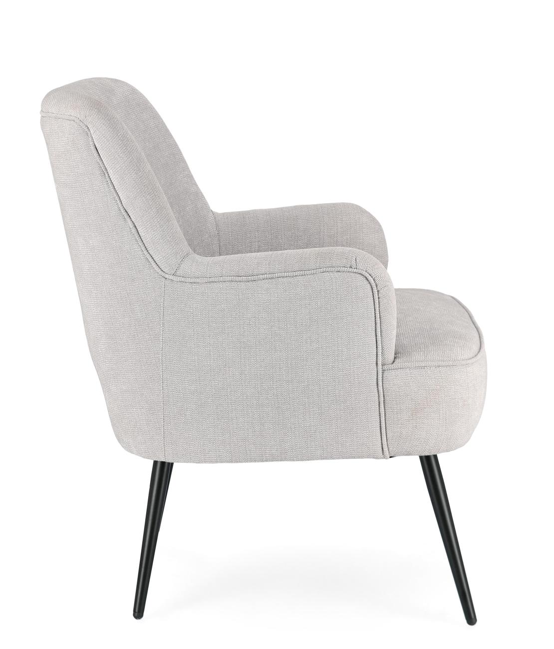 Sessel Ernestine aus Stoff, Hellgrau