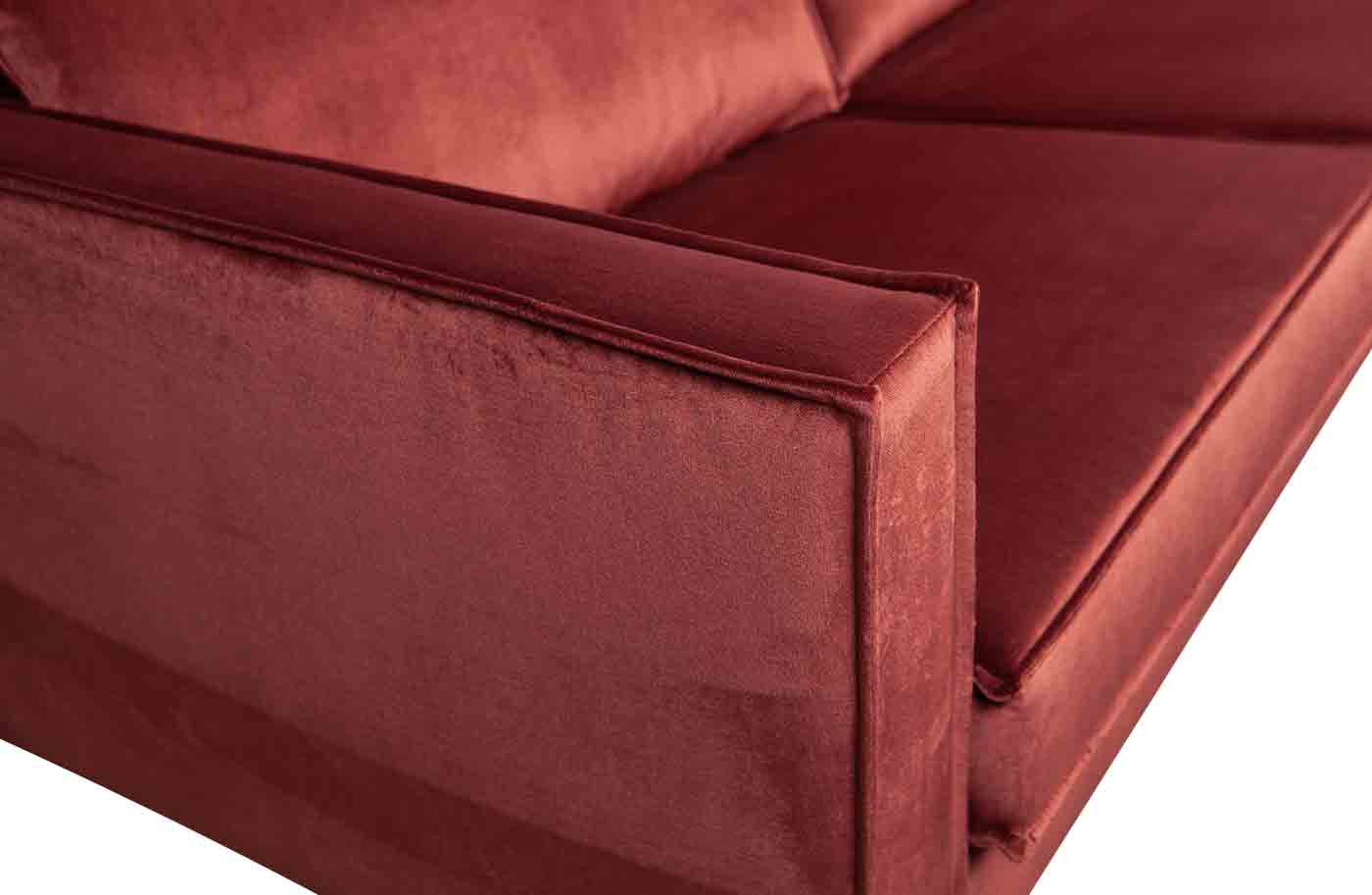 Super bequemes 3 Sitzer Sofa Rodeo mit weichem Samtbezug