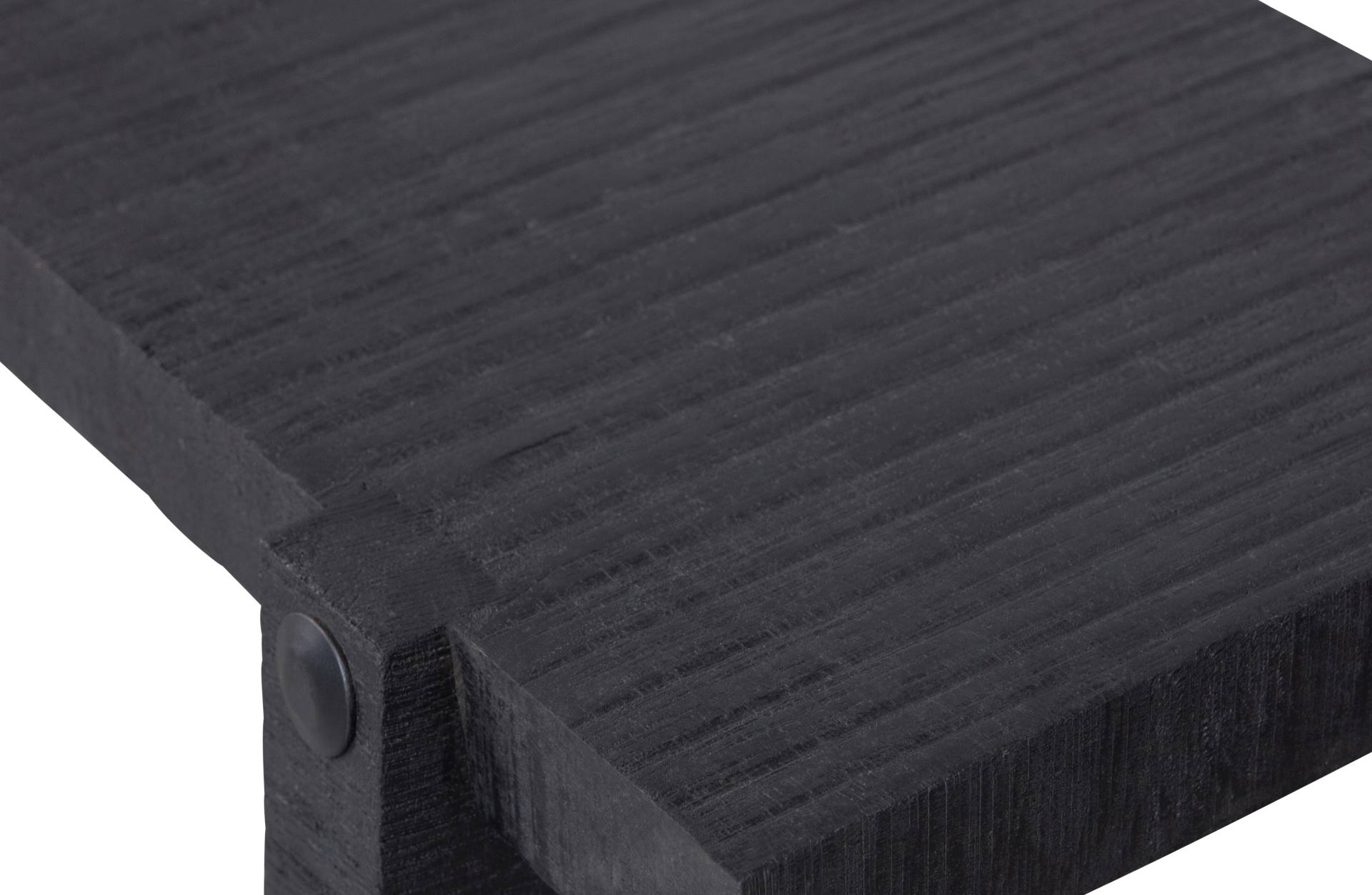 Der Beistelltisch Luis wurde aus Mangoholz gefertigt, welches einen schwarzen Farbton besitzt. Der Tisch überzeugt mit seinem modernen Design.