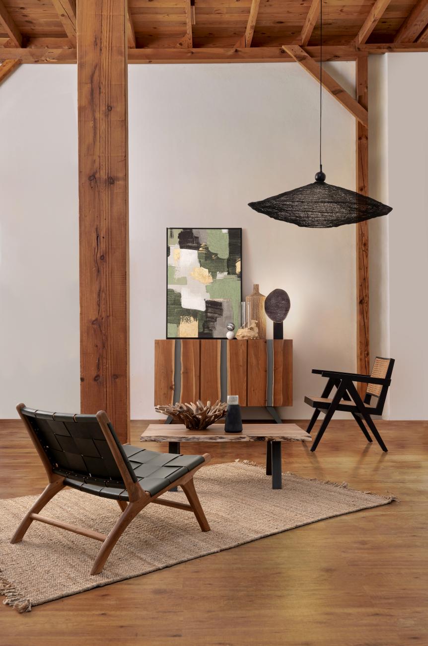 Sessel Joanna aus Teakholz, Grün