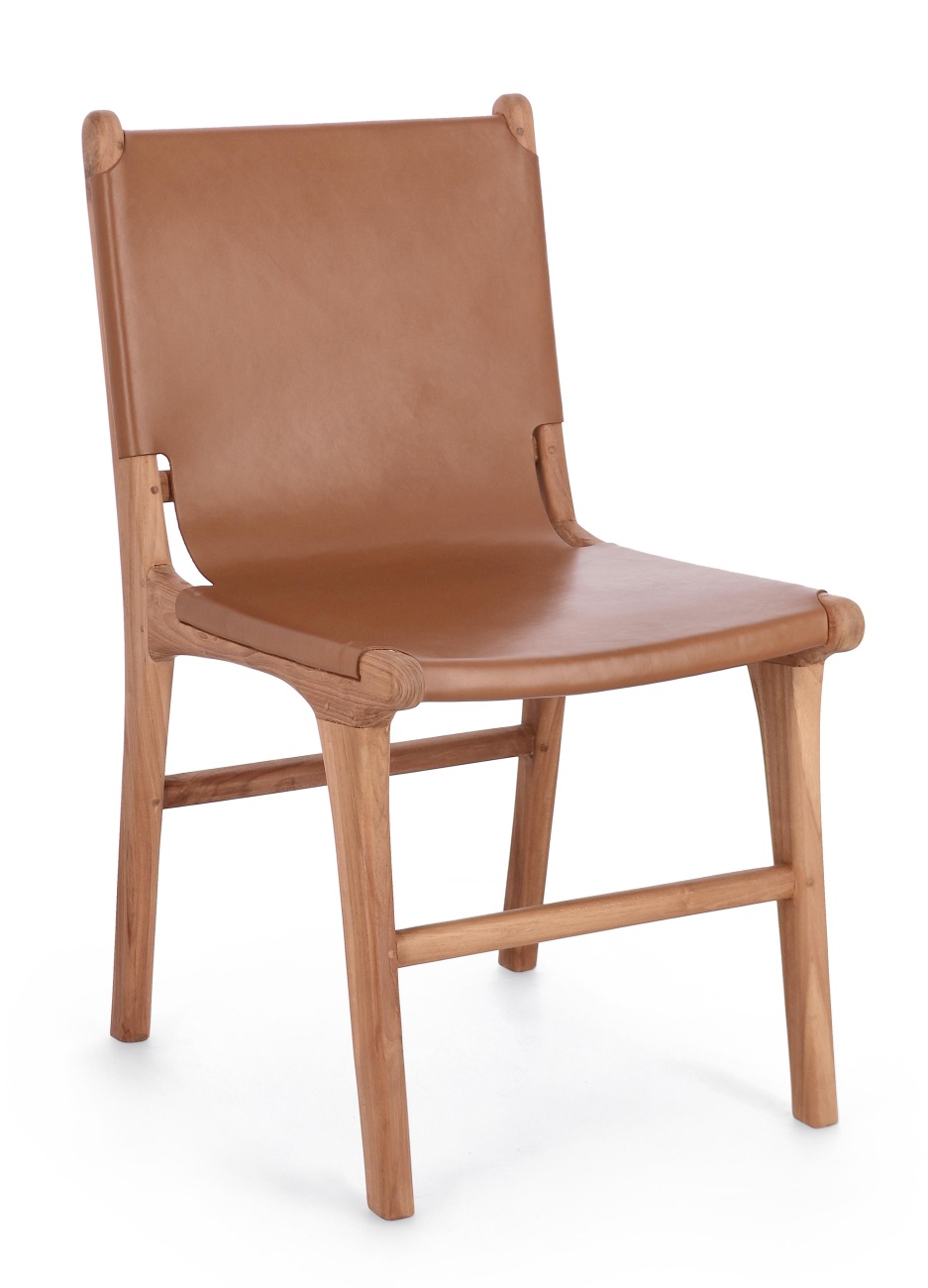 Esszimmerstuhl Eugenie aus Leder, Cognac Esszimmerstuhl Eugenie aus Leder, Cognac