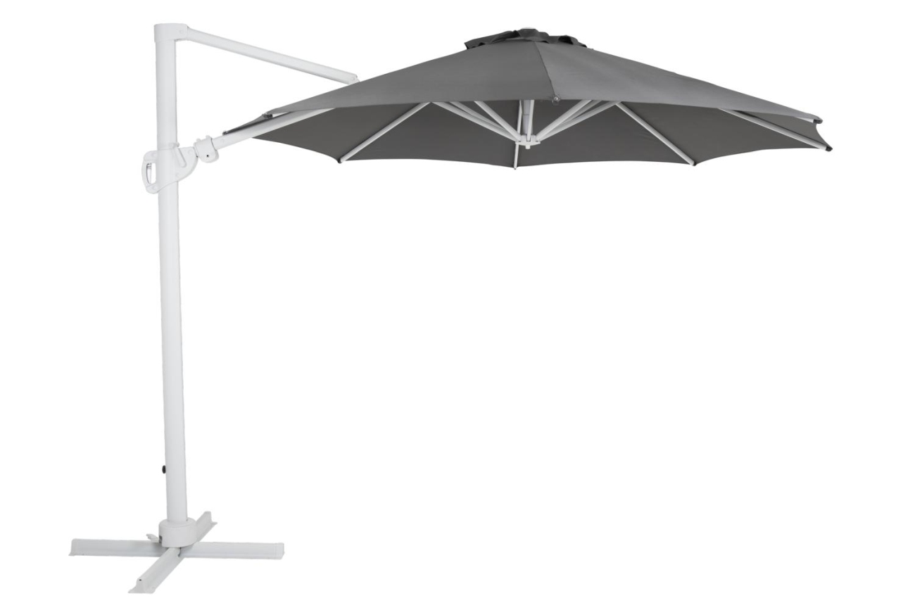 Sonnenschirm Varallo Ø 300 cm, Weiß/Grau Sonnenschirm Varallo Ø 300 cm, Weiß/Grau