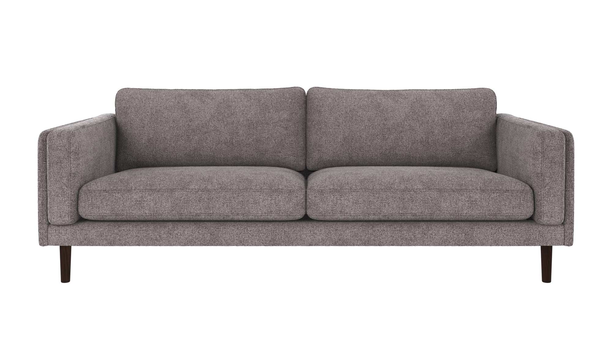 Hochwertiger Sofa Braden 3-Sitzer, Beine Braun, Bezug Greg Grau für jede Einrichtung.