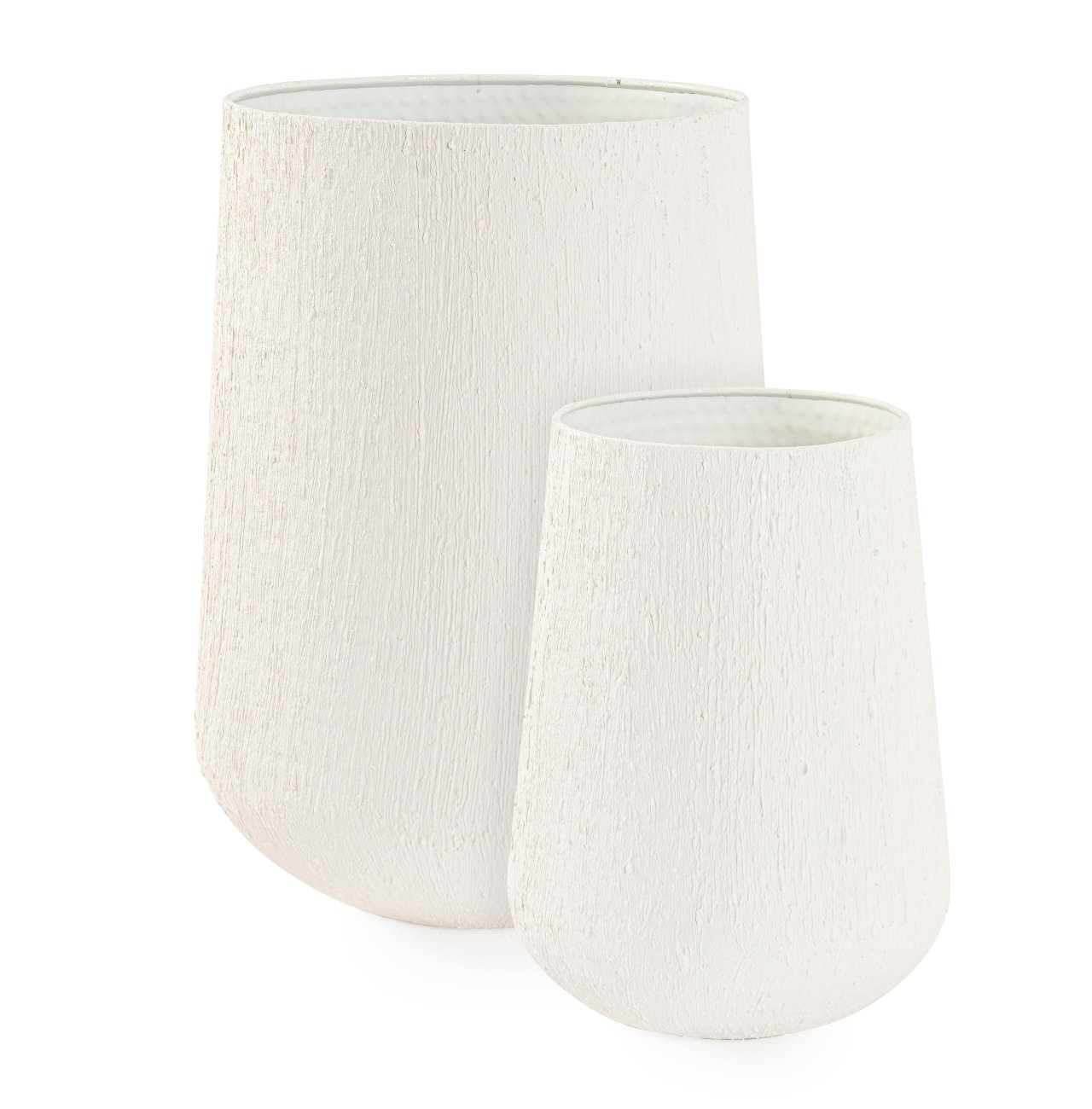 Outdoor-Vase Kenar 2er-Set aus Metall Hoch, Weiß Outdoor-Vase Kenar 2er-Set aus Metall Hoch, Weiß