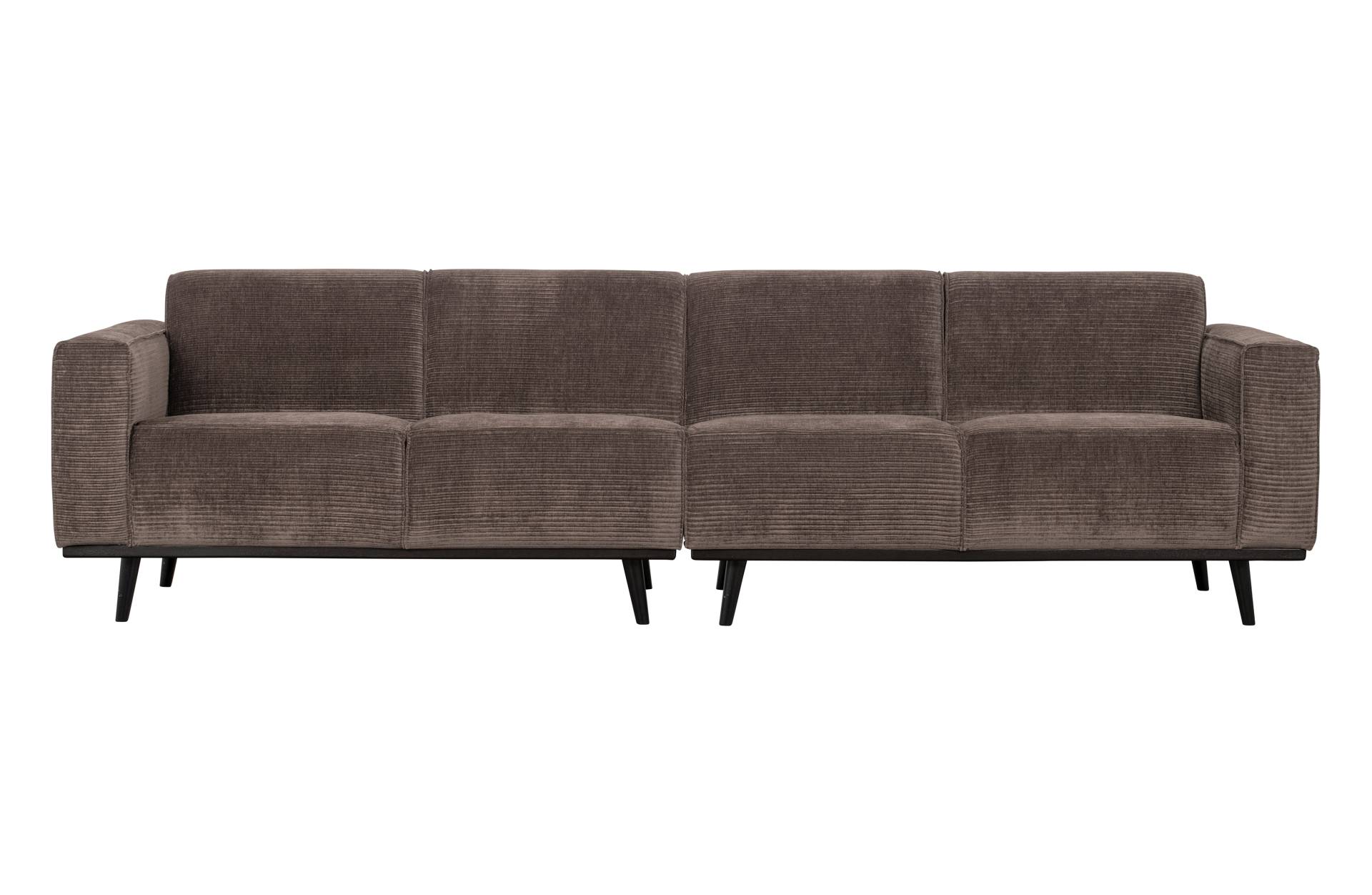 Das Sofa Statement überzeugt mit seinem modernen Design. Gefertigt wurde es aus gewebten Jacquard, welches einen Taupe Farbton besitzen. Das Gestell ist aus Birkenholz und hat eine schwarze Farbe. Das Sofa hat eine Breite von 280 cm.