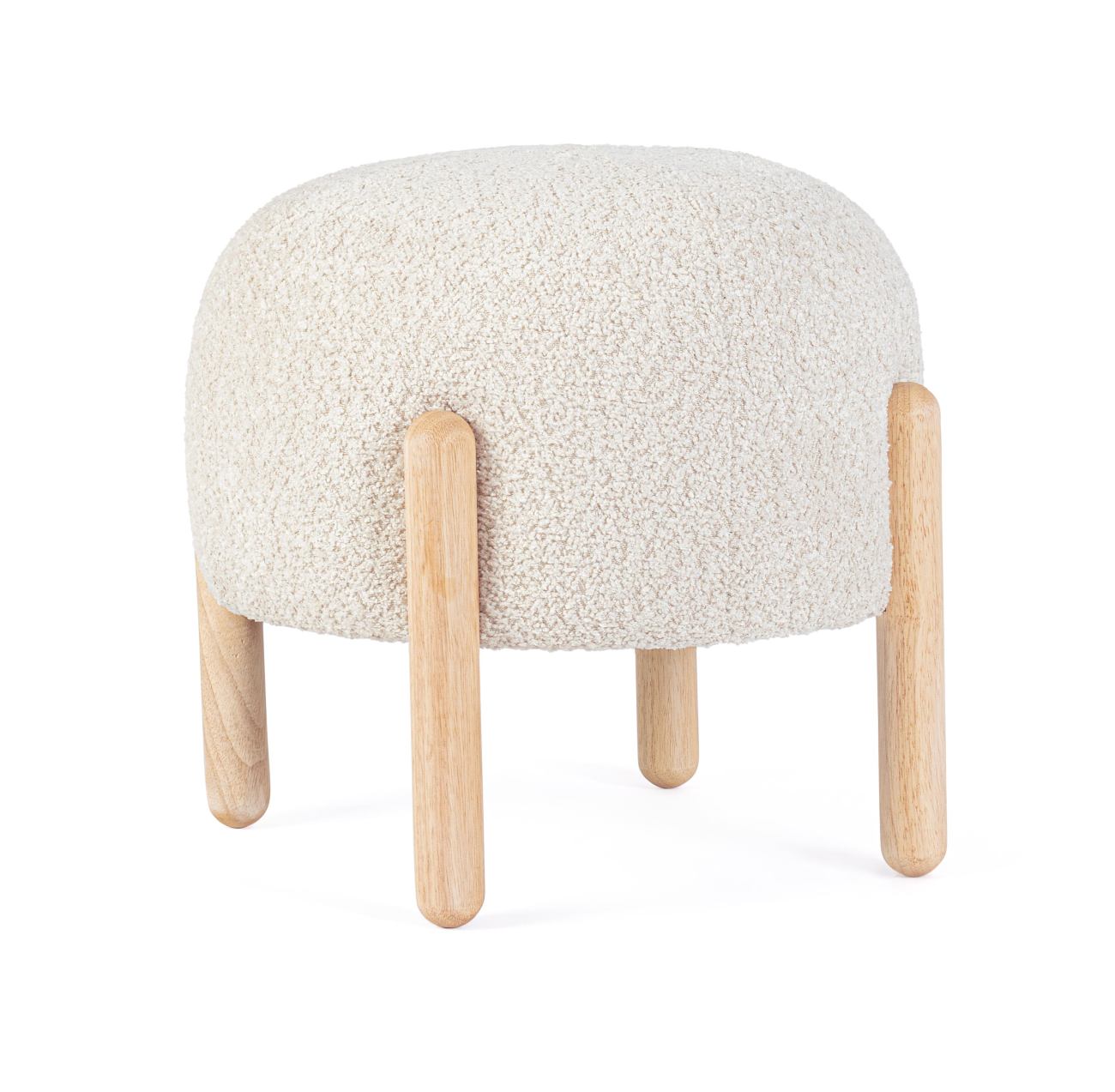 Hocker Dayla aus Boucle-Stoff, Natur Hocker Dayla aus Boucle-Stoff, Natur
