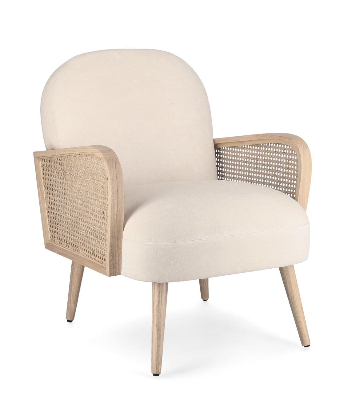 Sessel Dalida aus Stoff, Creme