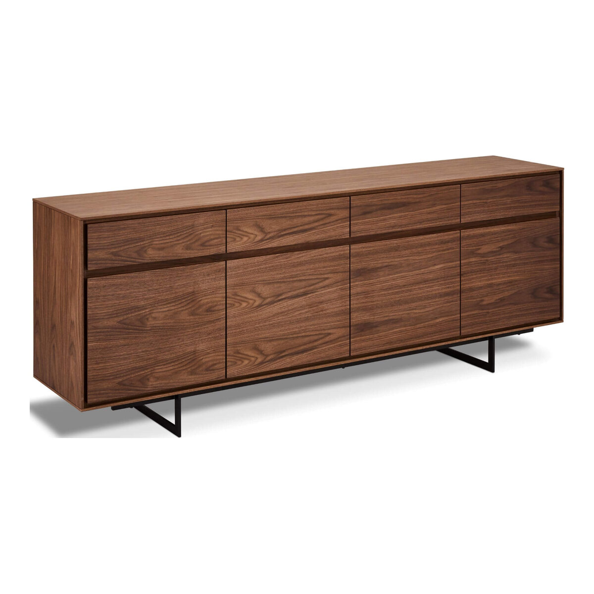Sideboard Otoya Walnuss 205 cm - 4 Türen, 4 Schubladen & Metallgestell