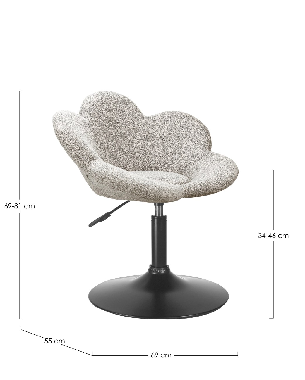 Esszimmerstuhl Fleur 2er-Set, Schwarz / Beige