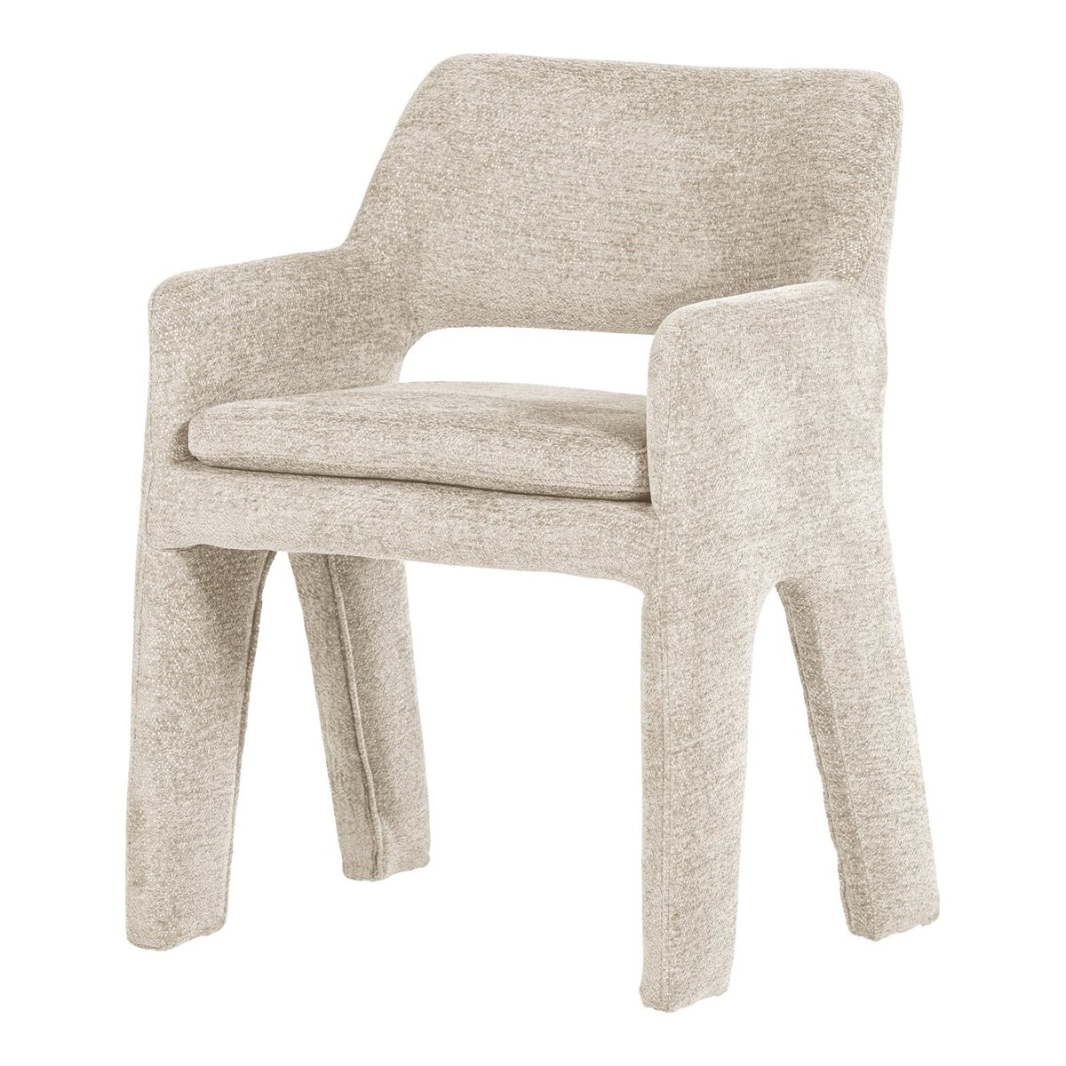 Armlehnstuhl Bigfoot -  Chenille-Stoff Sand