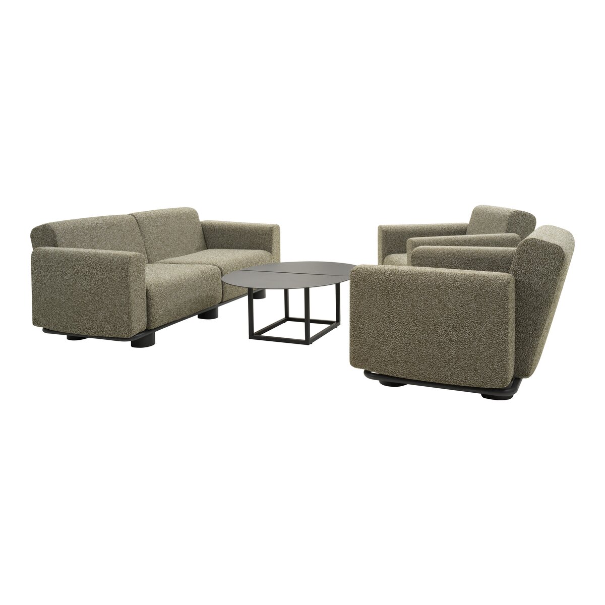 Gartensessel Bolster Anthrazit/Teddy Grün - aus Aluminium, wasserabweisende Kissen