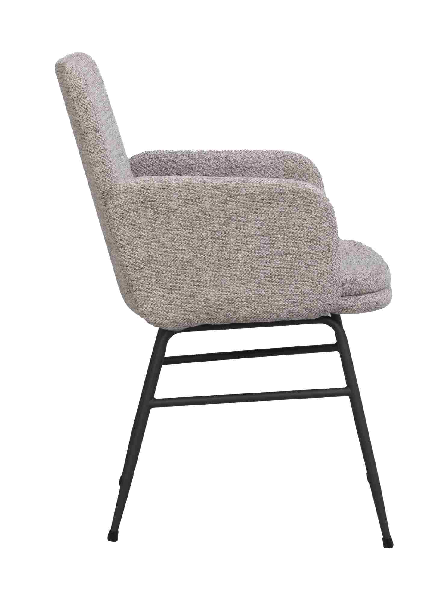 Stuhl Conklin 2er Set mit Armlehne, Dunkelbeige passt perfekt in stilvolle Wohnräume.