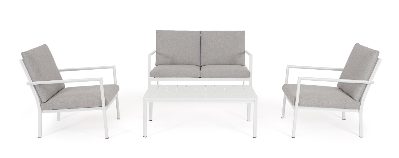 Garten-Set Konnor 4er Gruppe, Weiß