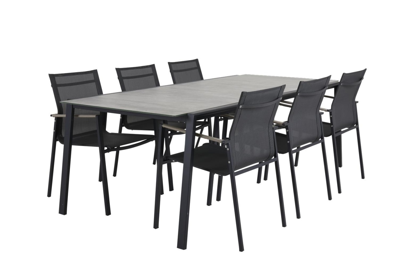 Gartenstuhl Lyra aus Metall, Schwarz