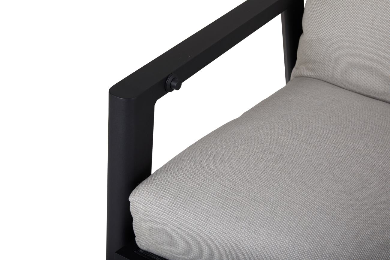 Gartensessel Slide mit verstellbarer Rückenlehne, Schwarz / Aschgrau