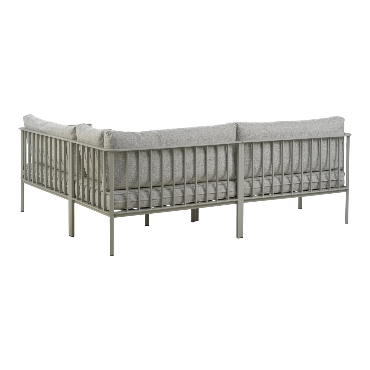 Gartenecksofa Upper, Hellgrau/Grau - Aluminium & Recyceltes Polyester, 235x193 cm