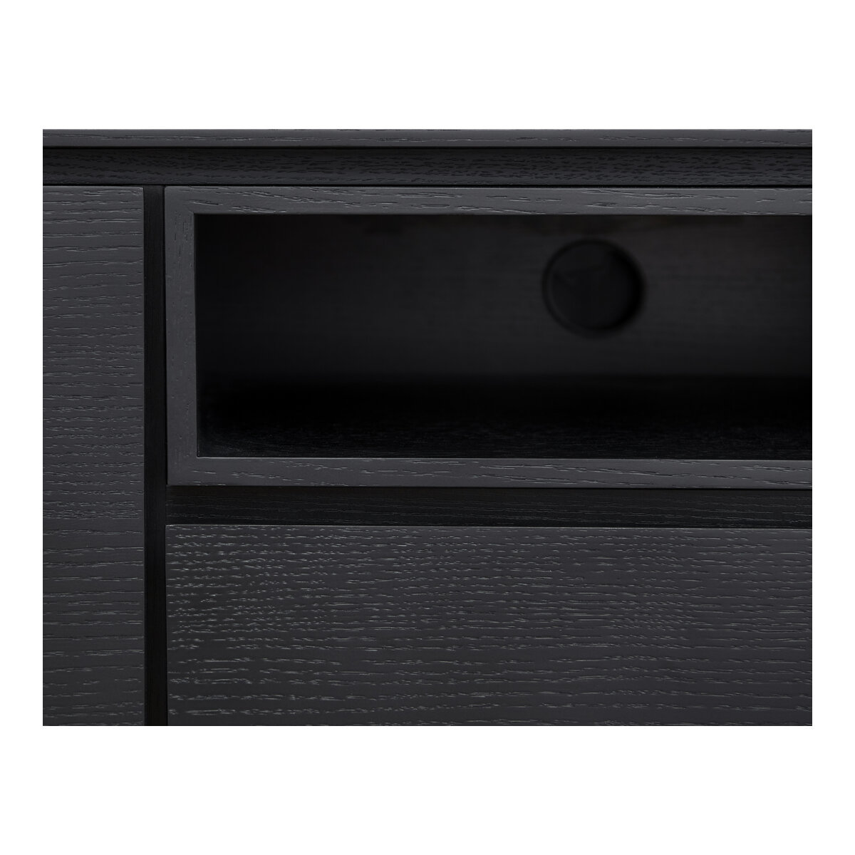 TV-Board Otoya Schwarz - 160 cm mit Soft-Close, offenem Fach & Stauraum