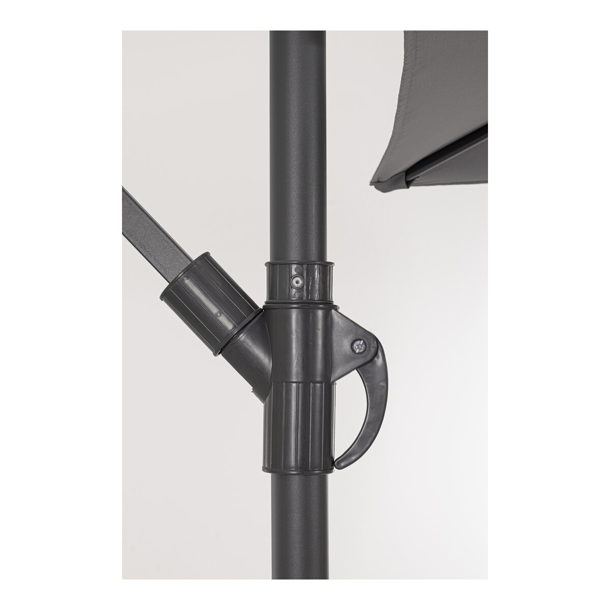Ampelschirm Nizza - Aluminium Anthrazit, Polyester-Stoff Dunkelgrau, Ø 300 cm