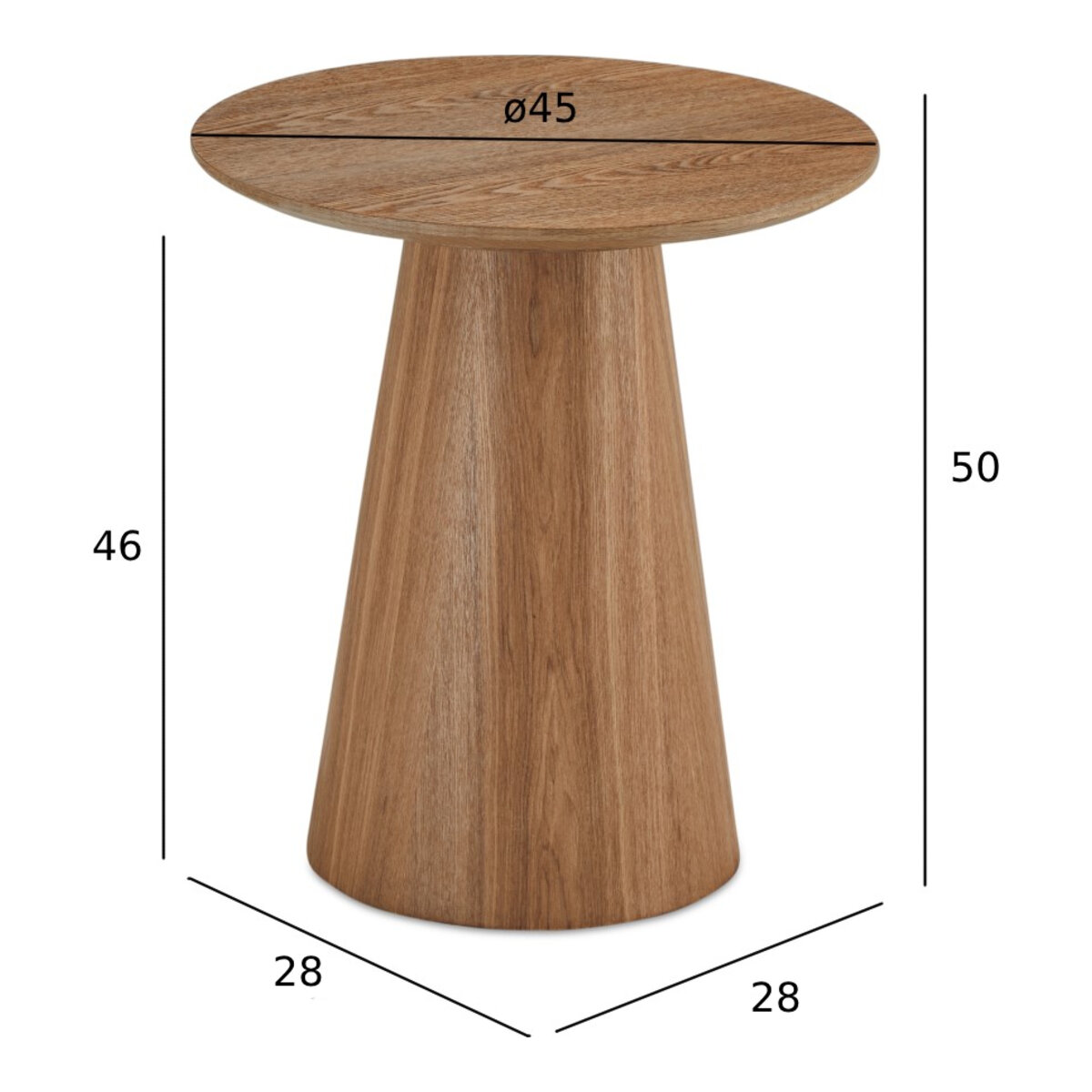 Beistelltisch Oganto Ø45 cm in Eiche Natur - FSC-zertifiziert