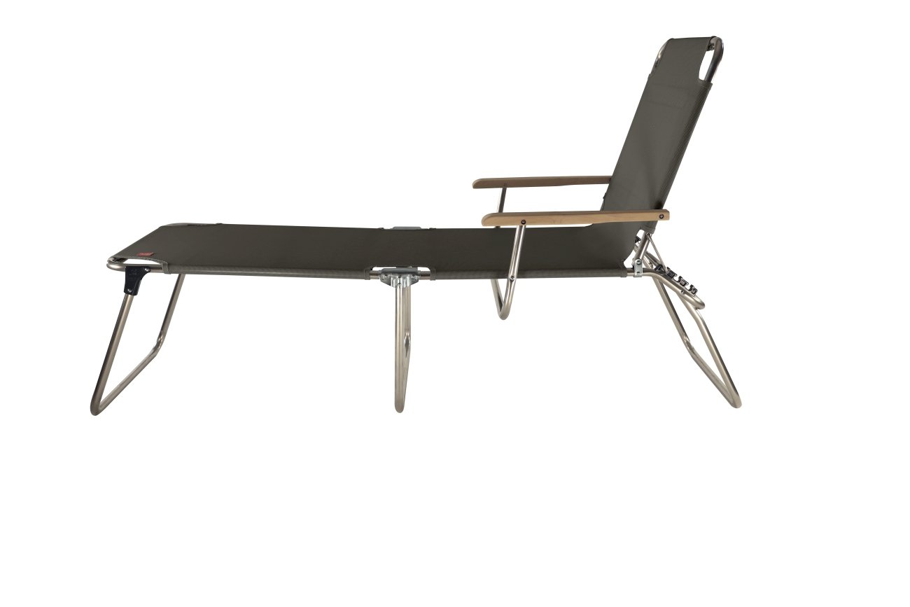 Dreibeinliege Amigo 40+ aus Aluminium mit Armlehne, Schwarz