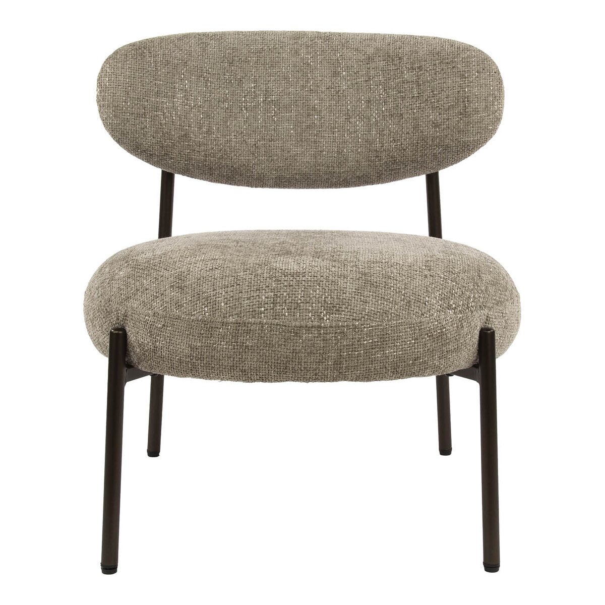 Sessel Velcira Rund, Webstoff weich gepolstert, modern, sandfarben, hoher Sitzkomfort