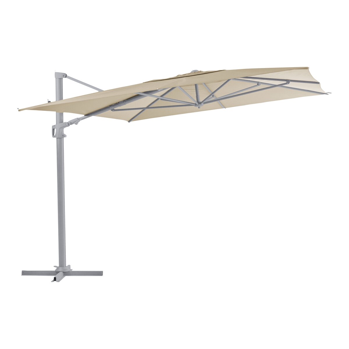 Ampelschirm Vinovo - Aluminium, Neigbar, 400x300 cm, Khaki