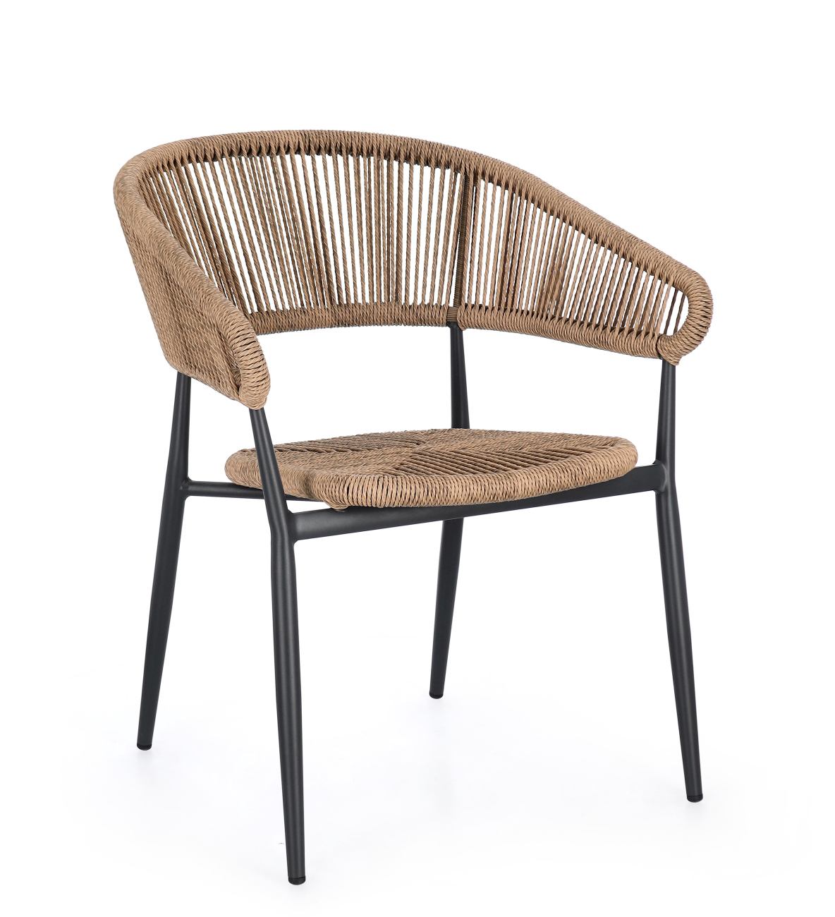 Gartenstuhl Algaida aus Aluminium, Anthrazit / Natur Gartenstuhl Algaida aus Aluminium, Anthrazit / Natur