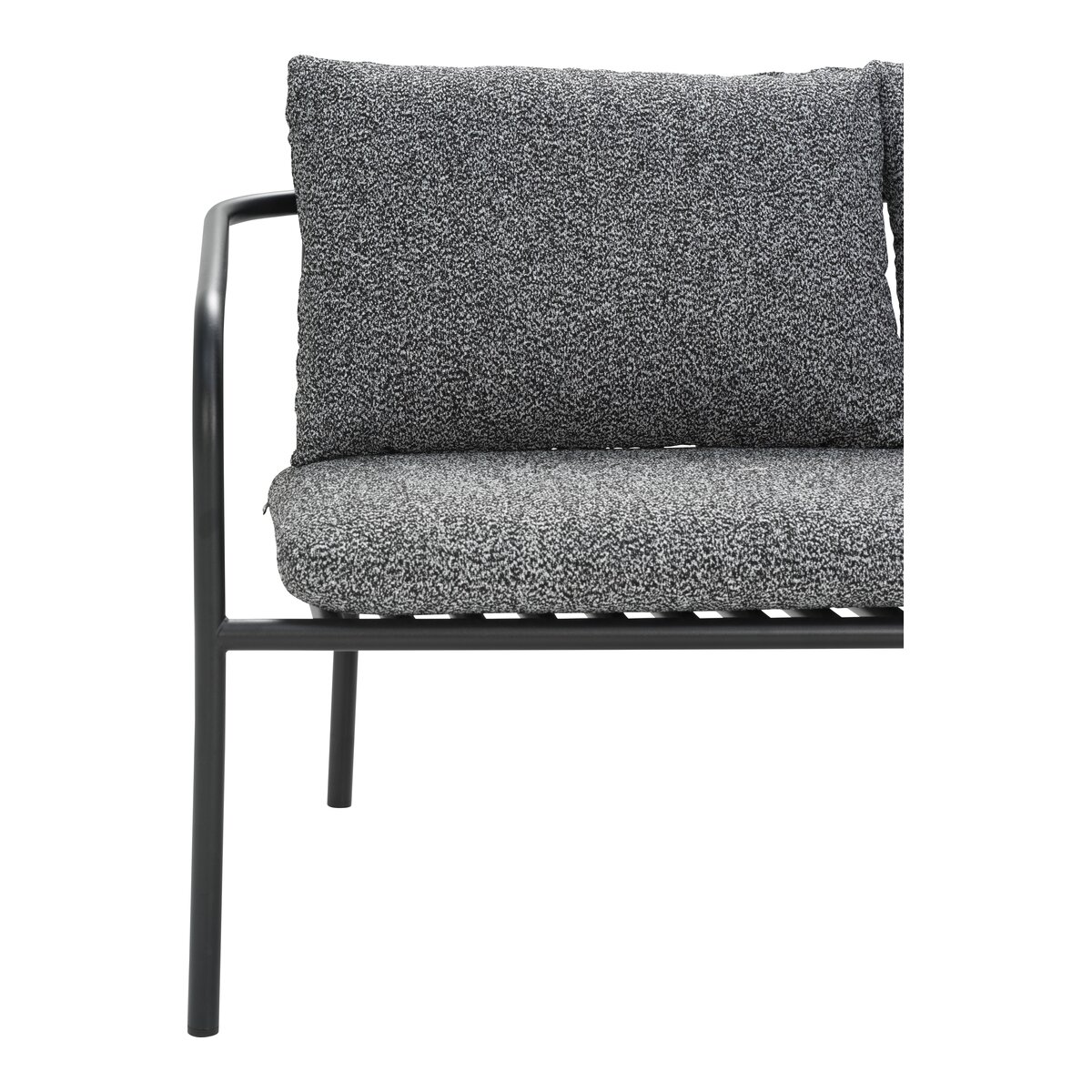 Gartensofa Bendt 2-Sitzer, Aluminium & Teddy-Stoff, Anthrazit/Schwarz
