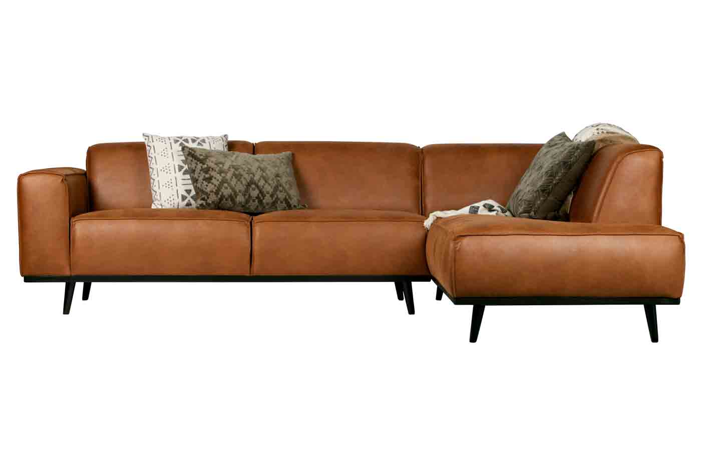 Ecksofa Statement Eco Leder, rechts Cognac