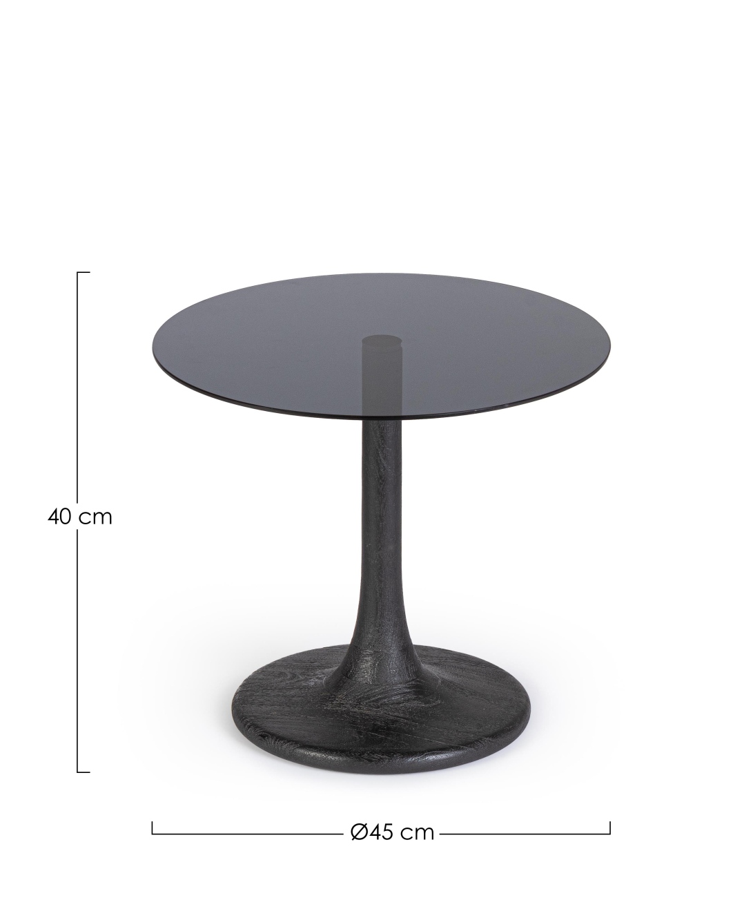 Beistelltisch Aberdeen Mangoholz Ø 45cm, Schwar