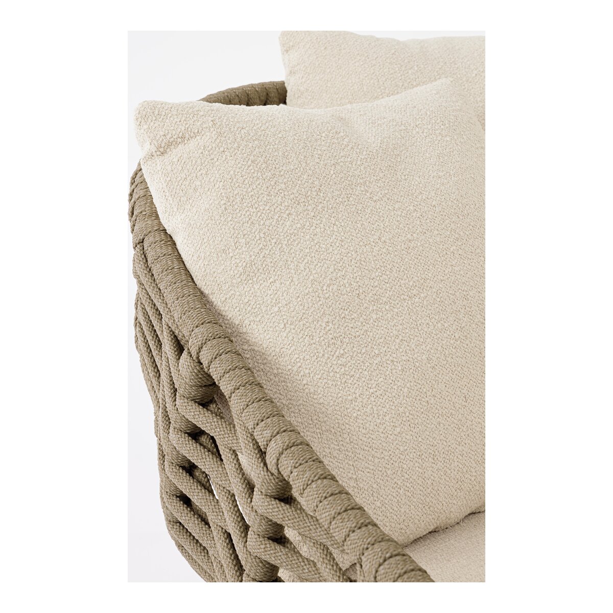 Gartendaybed Tamires - Teakholz Natur, Seilgeflecht Taupe, inkl. Kissen