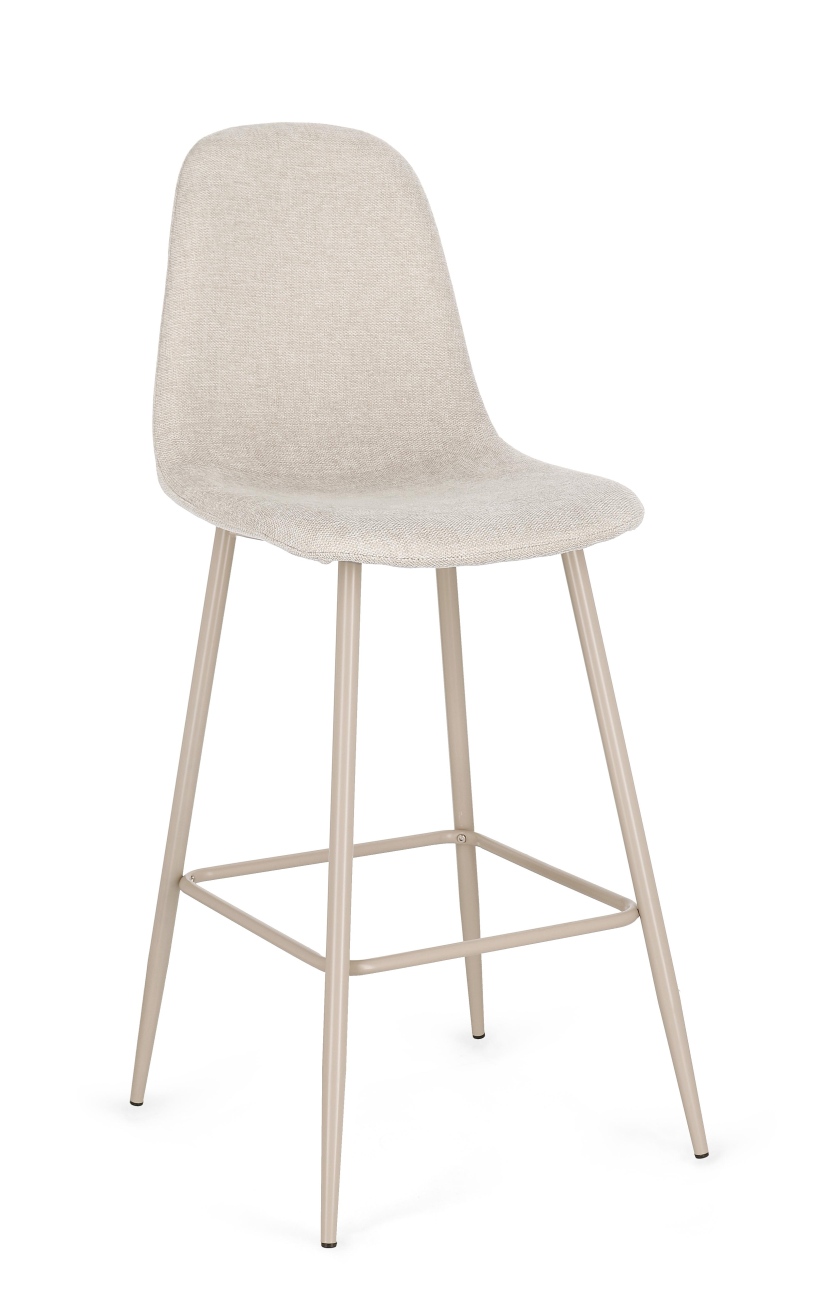 Barhocker New Irelia 2er- Set aus Stoff Beige/Taupe