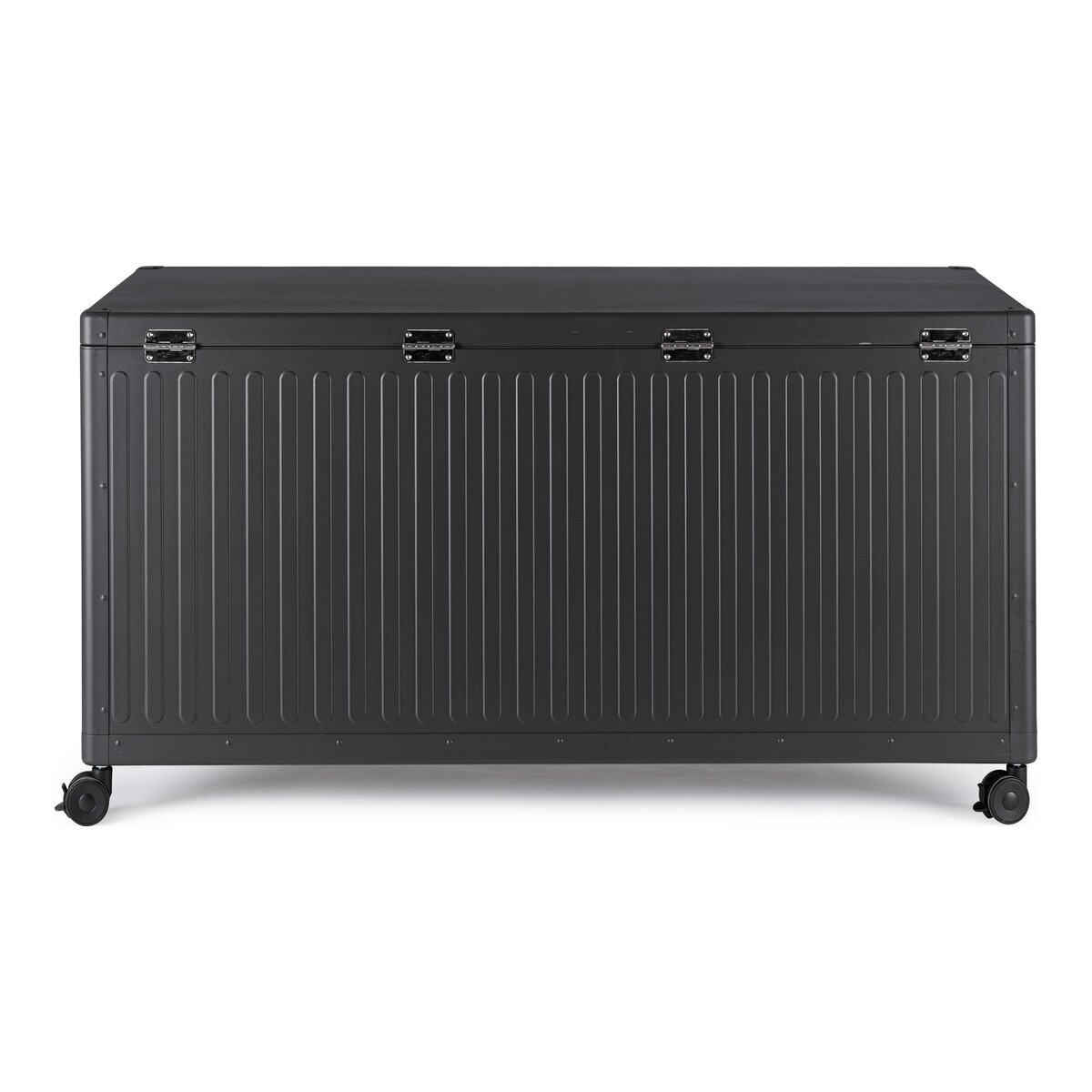 Gartentruhe Ocean - Aluminium Anthrazit, mit Gaskolben und Rollen, Größe S
