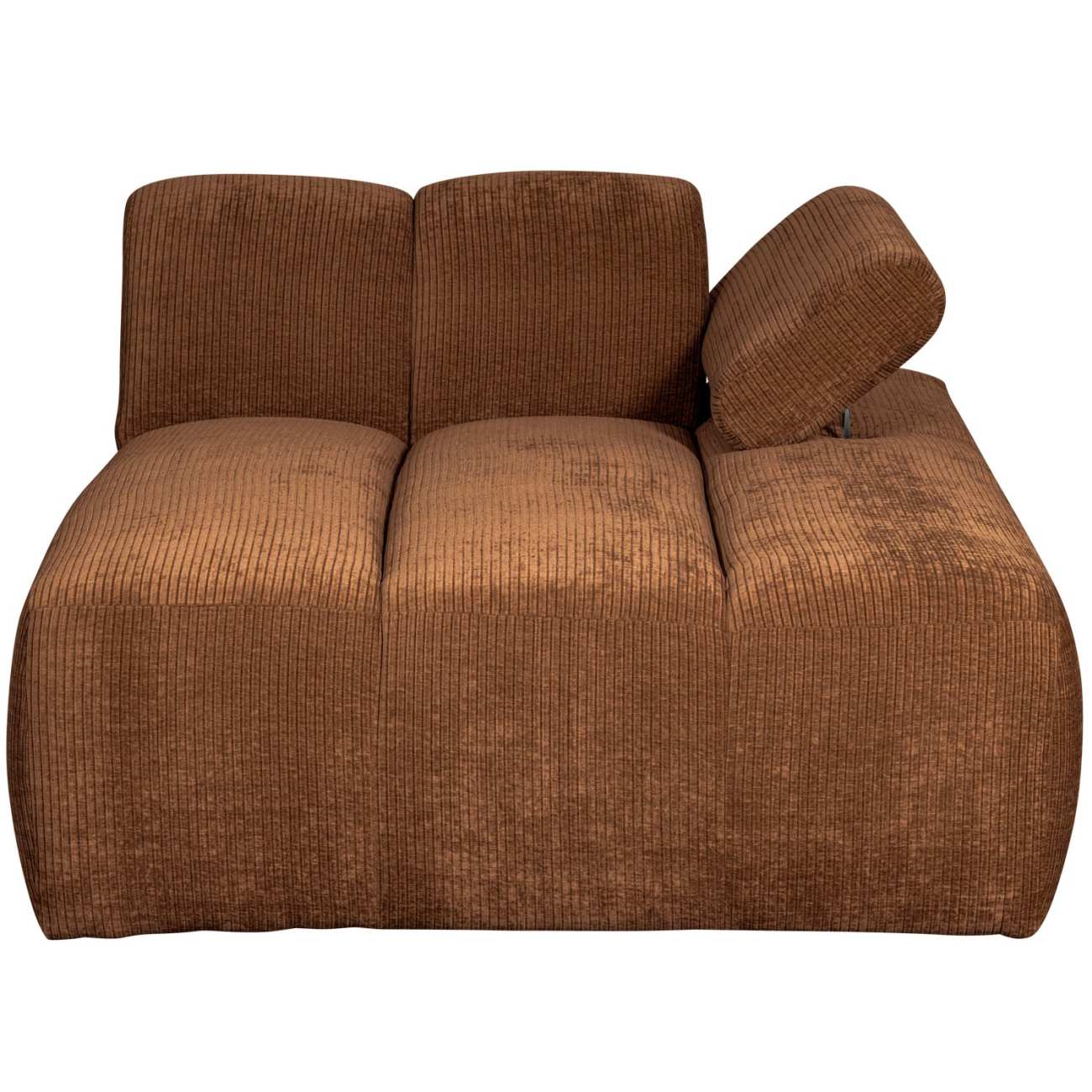 Modulsofa Mojo Flachcord Chaiselongue-Rechts, Rostbraun