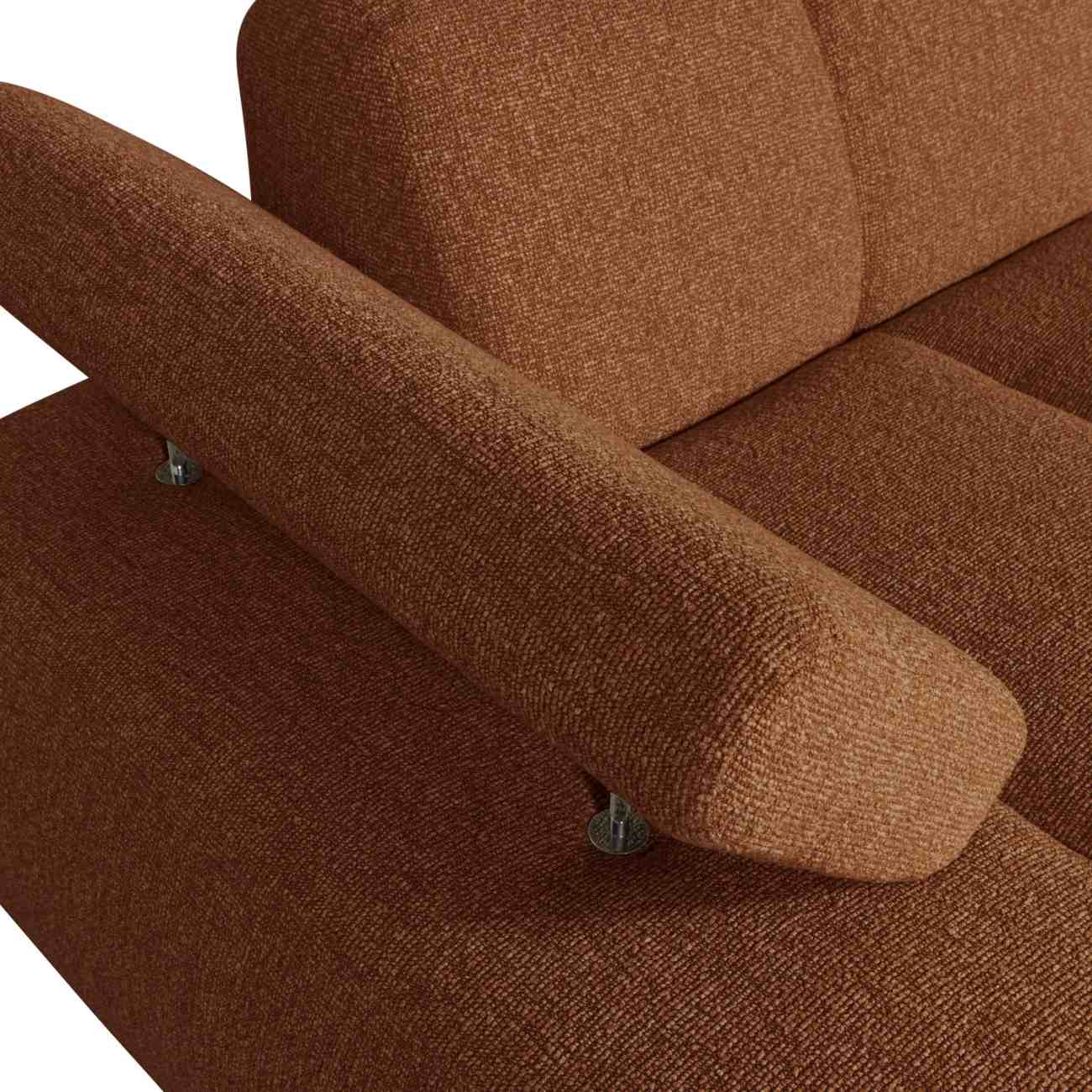 Modulsofa Mojo Boucle Chaiselongue-Links, Rostbraun