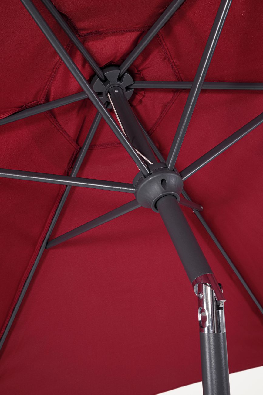 Sonnenschirm Kalife aus Metall Ø 270 cm, Burgunder