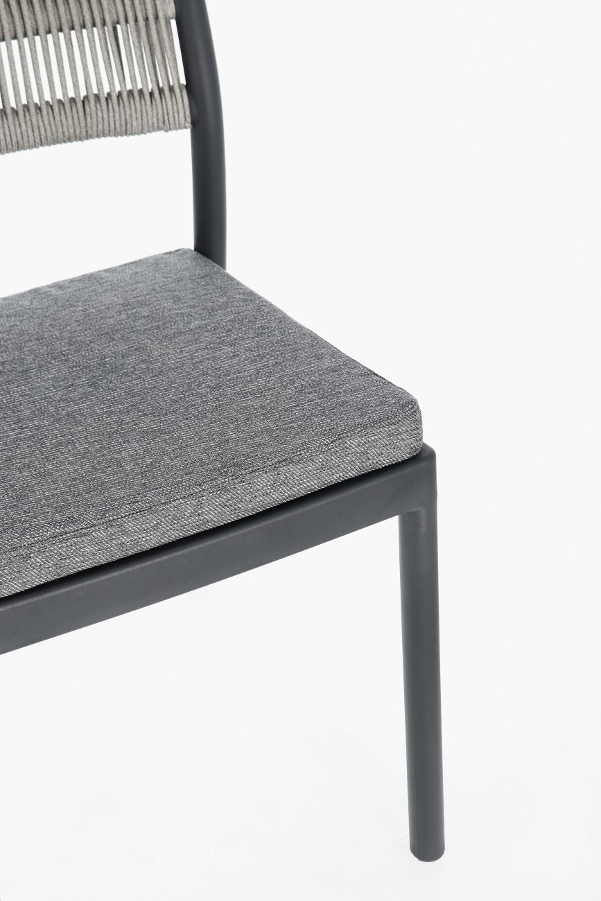 Gartenstuhl Alvin aus Metall, Anthrazit / Hellgrau