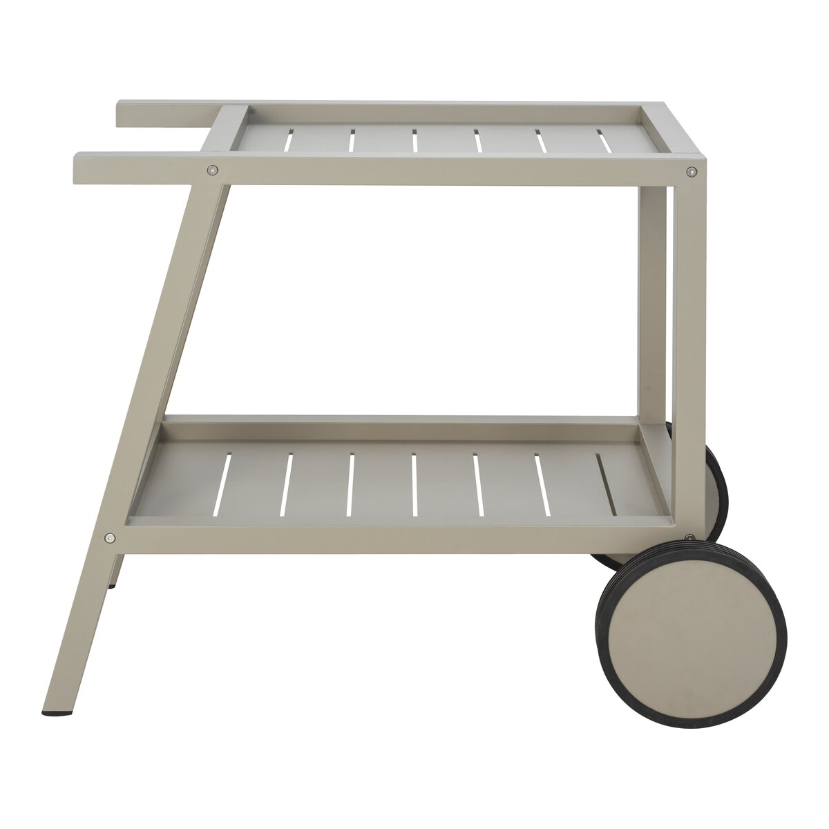 Garten-Servierwagen Samvaro, Khaki - aus Aluminium, mit Rollen