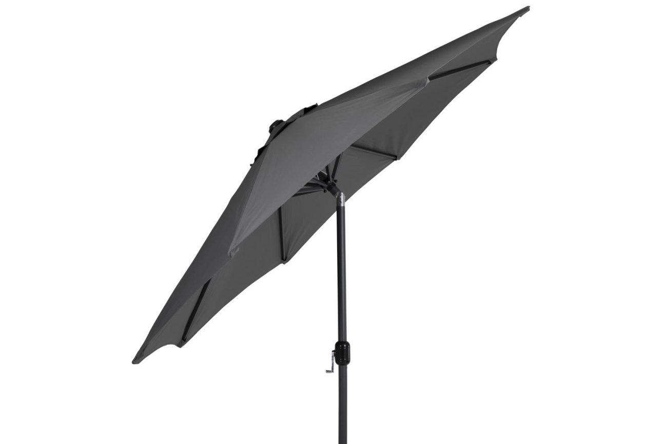 Der Sonnenschirm Cambre überzeugt mit seinem modernen Design. Gefertigt wurde er aus Kunstfasern, welcher einen grauen Farbton besitzt. Das Gestell ist aus Metall und hat eine Anthrazit Farbe. Der Schirm hat einen Durchmesser von 300 cm.
