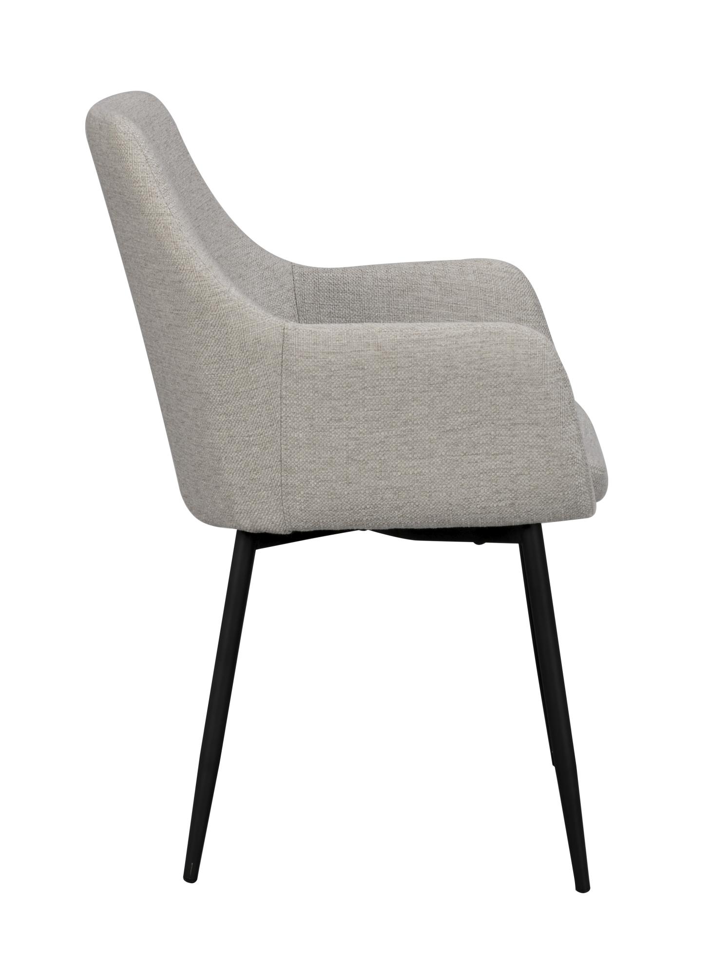 Stuhl Reily 2er Set mit Armlehnen, Stoff Beige passt perfekt in stilvolle Wohnräume.