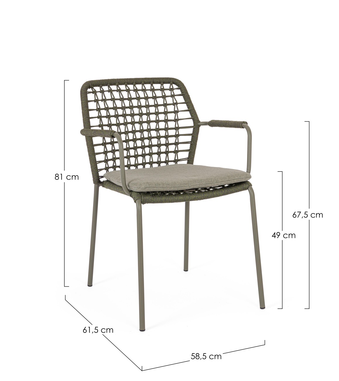 Gartenstuhl Canar aus Metall, Grün