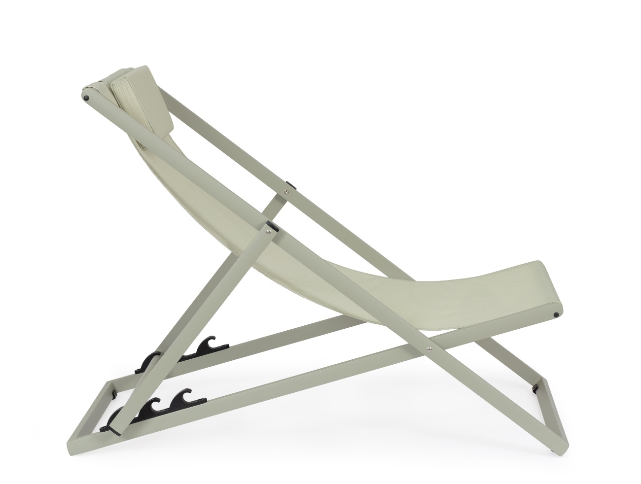 Liegestuhl Taylor Deckchair aus Aluminium und Textilene, Breeze