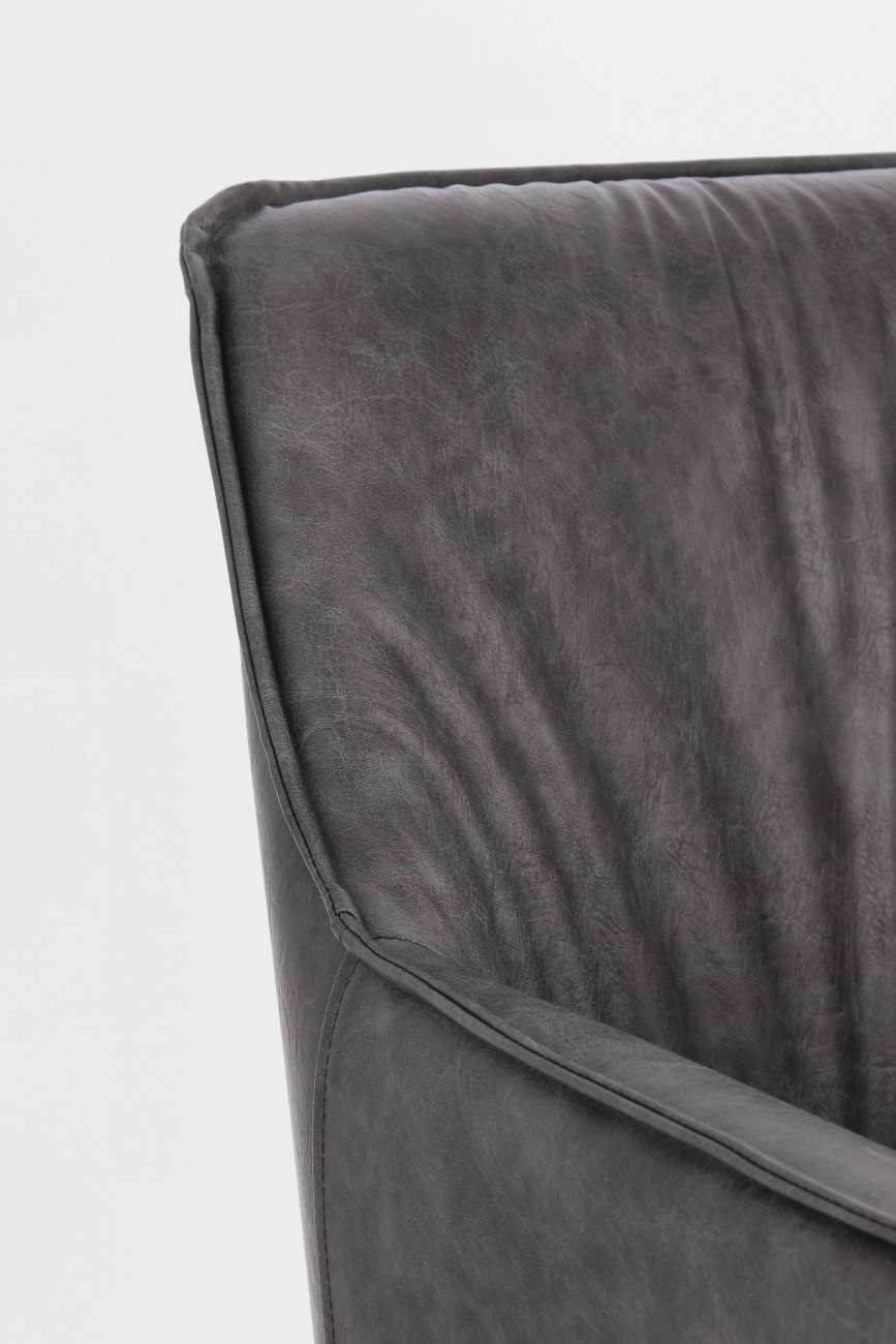 Esszimmerstuhl Breval 2er-Set aus Kunstleder, Grau